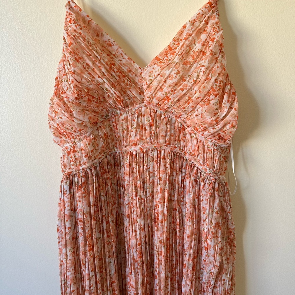 Vici Peach Floral Midi Dress - Picture 3 of 5